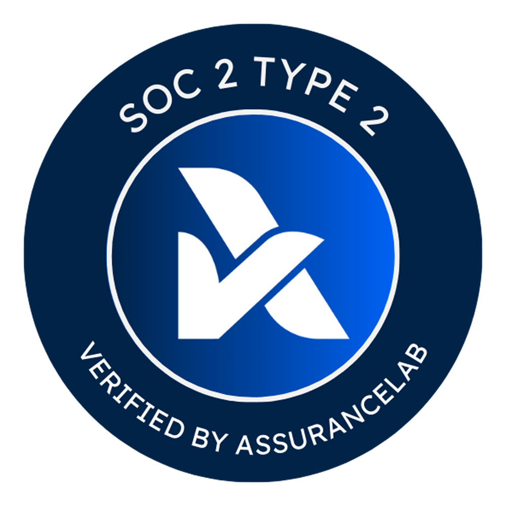 SOC 2 Type 2 attestation seal, verified by AssuranceLab