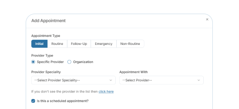 Medical Appointments — Appointment Creation screenshot